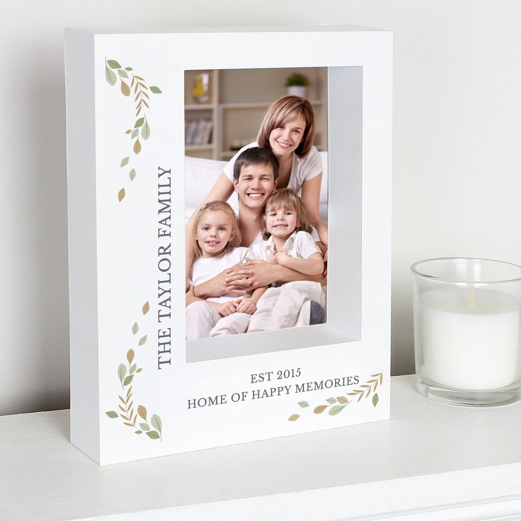 Personalised Fresh Botanical 5x7 Box Photo Frame | Inspired Creative Gifts | UK Supplier
