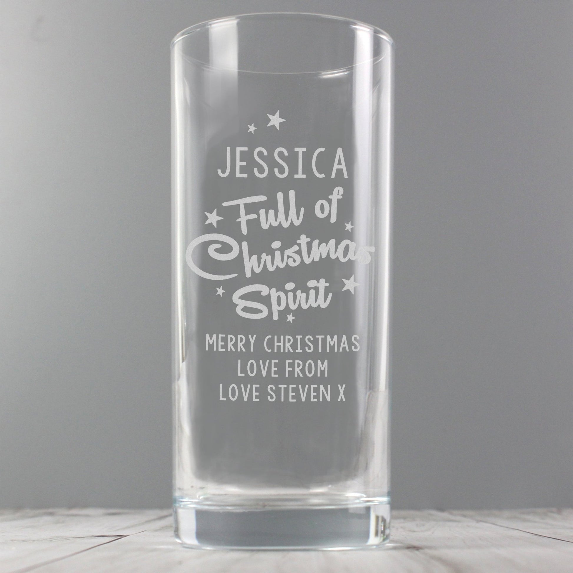 Personalised Full Of Christmas Spirit Hi Ball Glass | Inspired Creative Gifts | UK Supplier