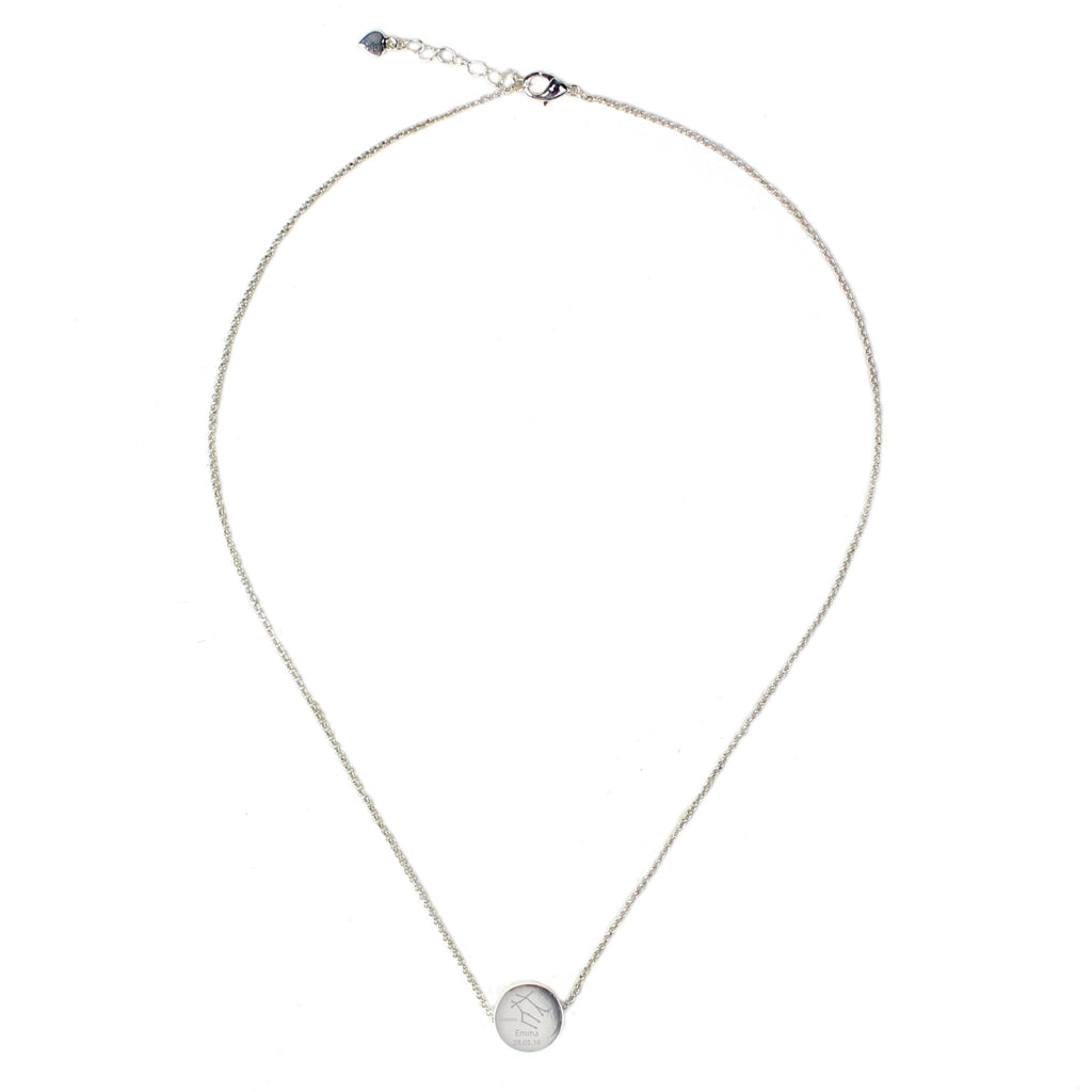 Personalised Gemini Zodiac Star Sign Silver Tone Necklace (May 21st - June 20th) | Inspired Creative Gifts | UK Supplier