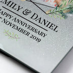 Personalised Geo Leaves 4x4 Glitter Glass Photo Frame | Inspired Creative Gifts | UK Supplier