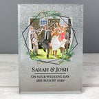 Personalised Geo Leaves 4x4 Glitter Glass Photo Frame | Inspired Creative Gifts | UK Supplier