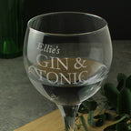 Personalised Gin & Tonic Balloon Glass | Inspired Creative Gifts | UK Supplier