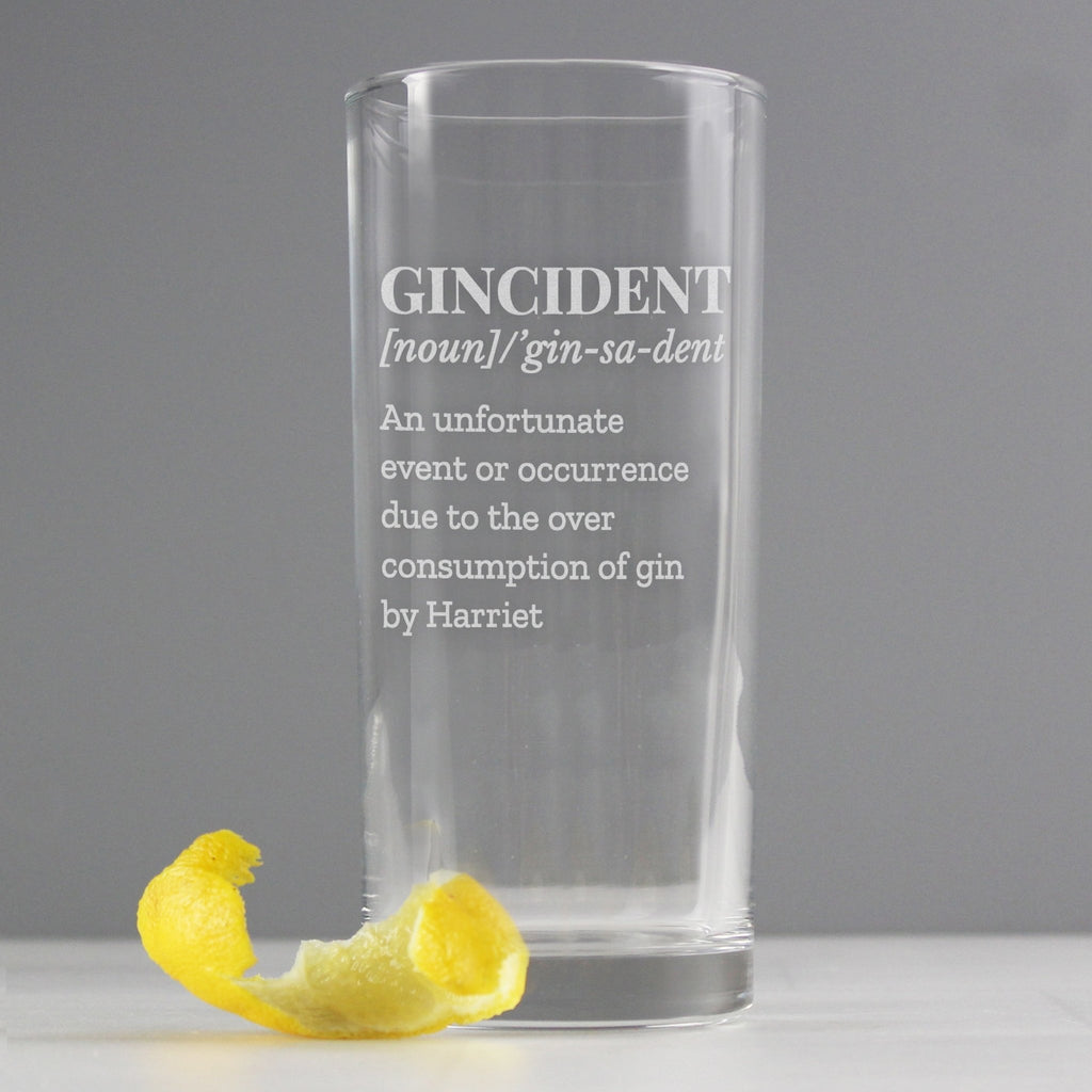 Personalised Gincident Hi Ball Glass | Inspired Creative Gifts | UK Supplier