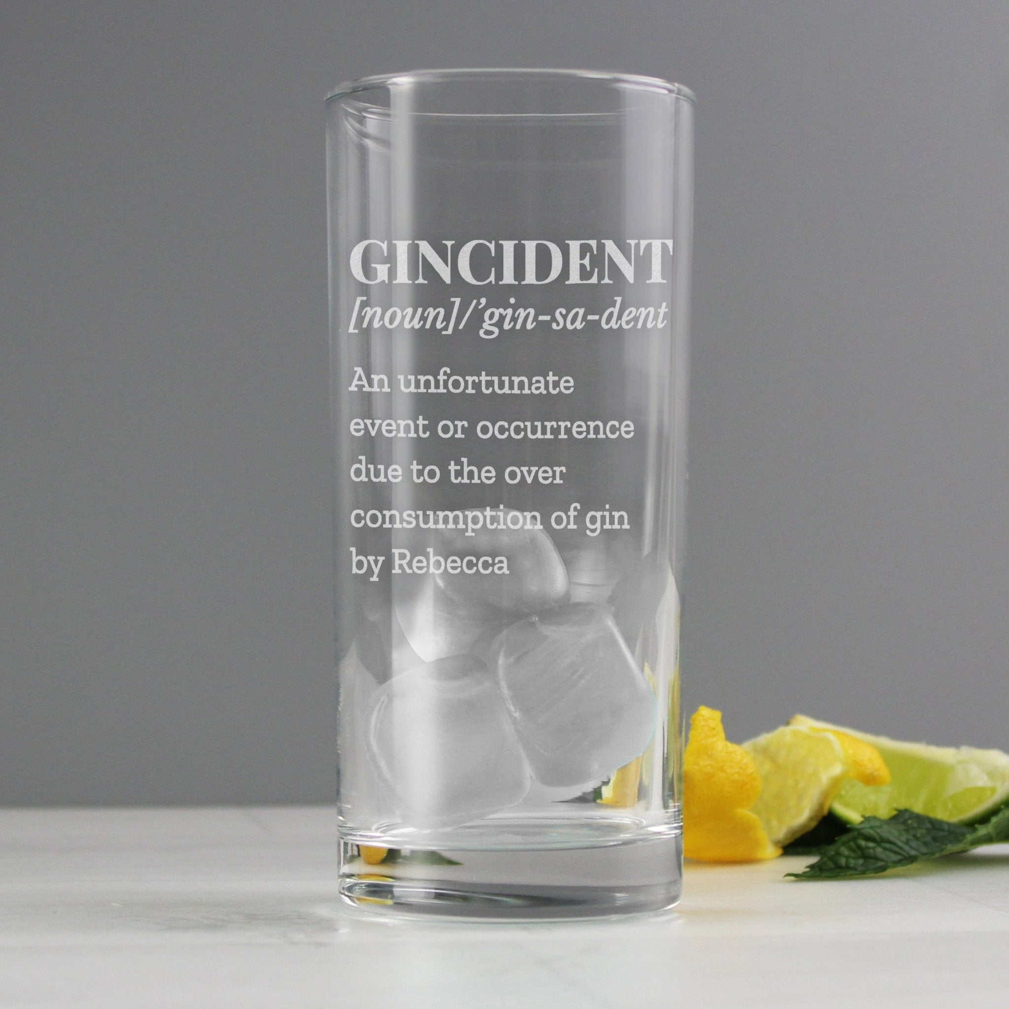 Personalised Gincident Hi Ball Glass | Inspired Creative Gifts | UK Supplier