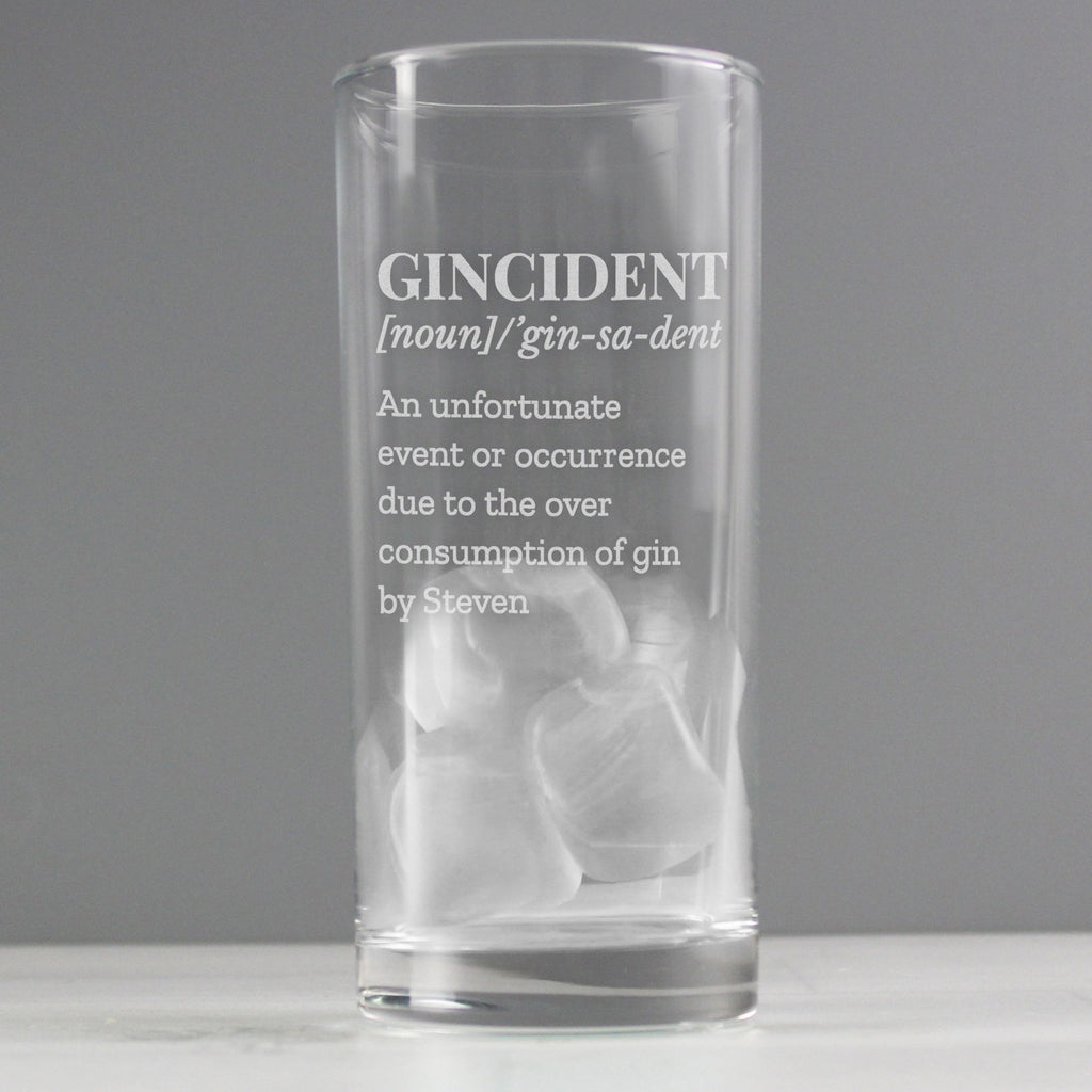 Personalised Gincident Hi Ball Glass | Inspired Creative Gifts | UK Supplier