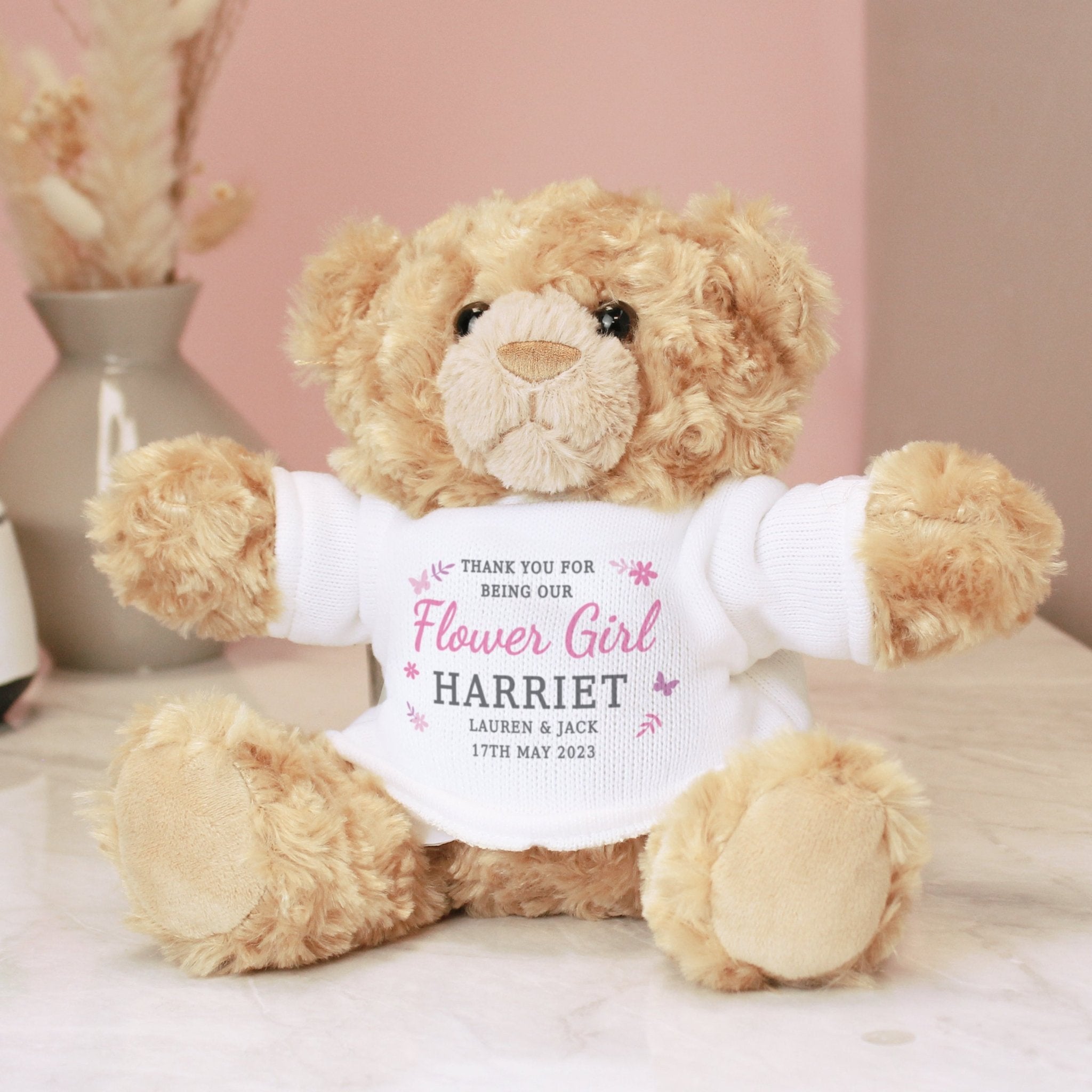 Personalised Girls Free Text Teddy Bear | Inspired Creative Gifts | UK Supplier