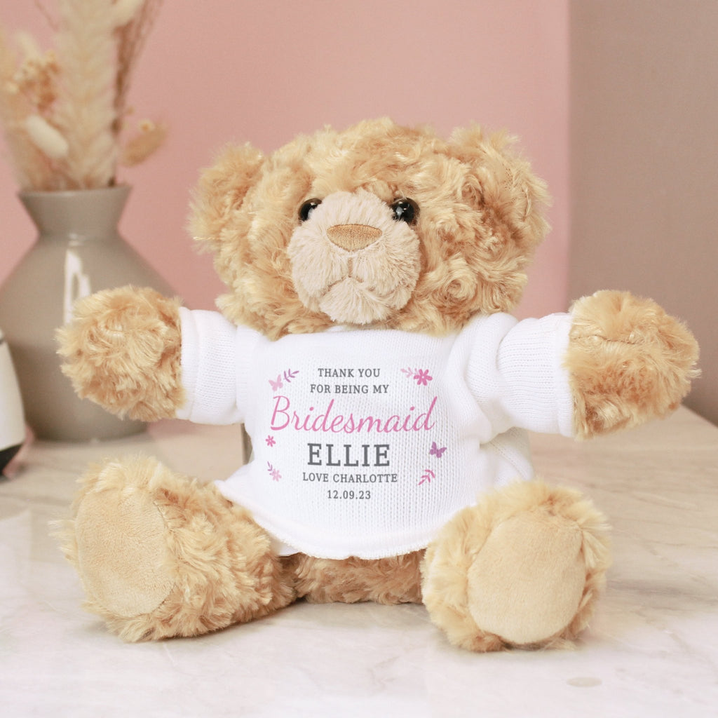 Personalised Girls Free Text Teddy Bear | Inspired Creative Gifts | UK Supplier