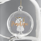 Personalised Gold Glitter Name Only Angel Glass Bauble | Inspired Creative Gifts | UK Supplier