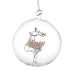 Personalised Gold Glitter Name Only Reindeer Glass Bauble | Inspired Creative Gifts | UK Supplier