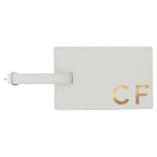 Personalised Gold Initials Cream Luggage Tag | Inspired Creative Gifts | UK Supplier