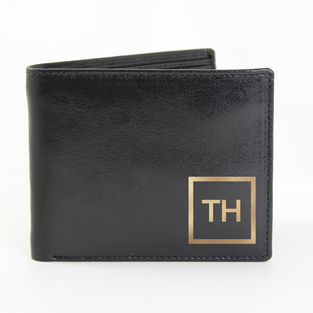 Personalised Gold Initials Leather Wallet | Inspired Creative Gifts | UK Supplier