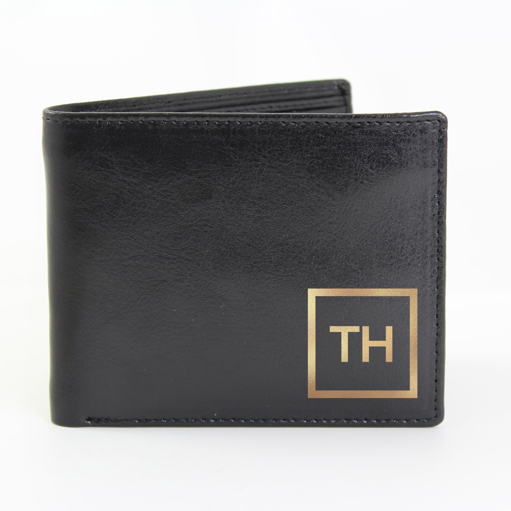 Personalised Gold Initials Leather Wallet | Inspired Creative Gifts | UK Supplier
