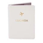 Personalised Gold Name Cream Passport Holder | Inspired Creative Gifts | UK Supplier