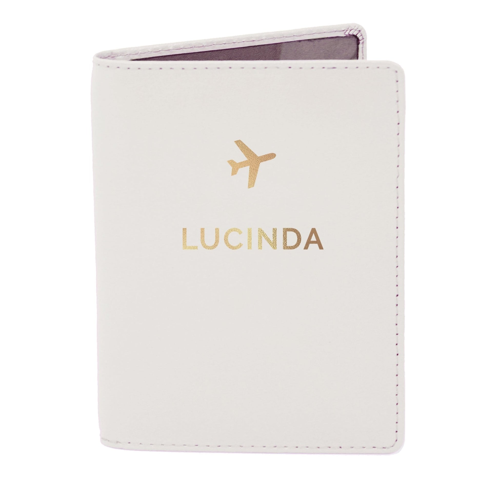 Personalised Gold Name Cream Passport Holder | Inspired Creative Gifts | UK Supplier