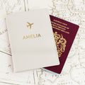 Personalised Gold Name Cream Passport Holder | Inspired Creative Gifts | UK Supplier