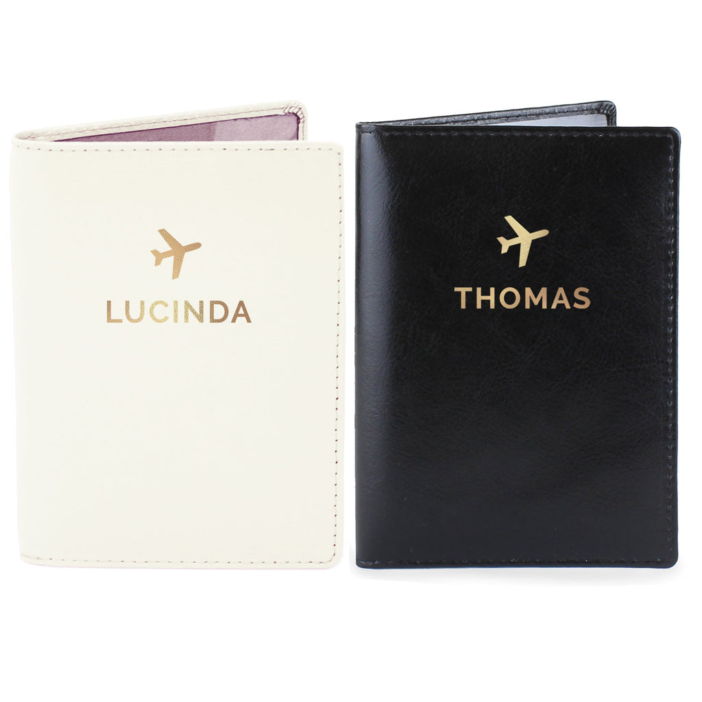 Personalised Gold Name Passport Holders Set | Inspired Creative Gifts | UK Supplier
