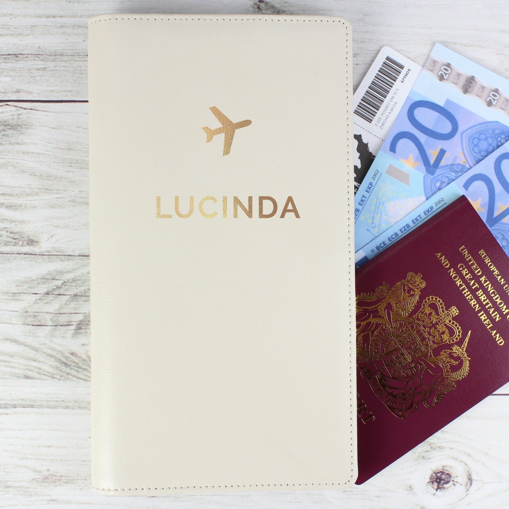 Personalised Gold Name Travel Document Holder | Inspired Creative Gifts | UK Supplier