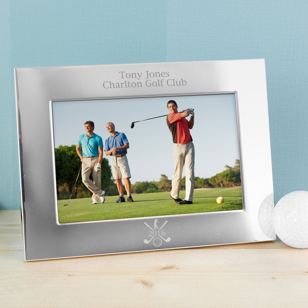Personalised Golf 6x4 Landscape Silver Photo Frame | Inspired Creative Gifts | UK Supplier