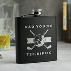 Personalised Golf Black Hip Flask | Inspired Creative Gifts | UK Supplier