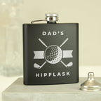 Personalised Golf Black Hip Flask | Inspired Creative Gifts | UK Supplier