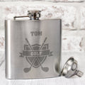 Personalised Golf Crest Hip Flask | Inspired Creative Gifts | UK Supplier