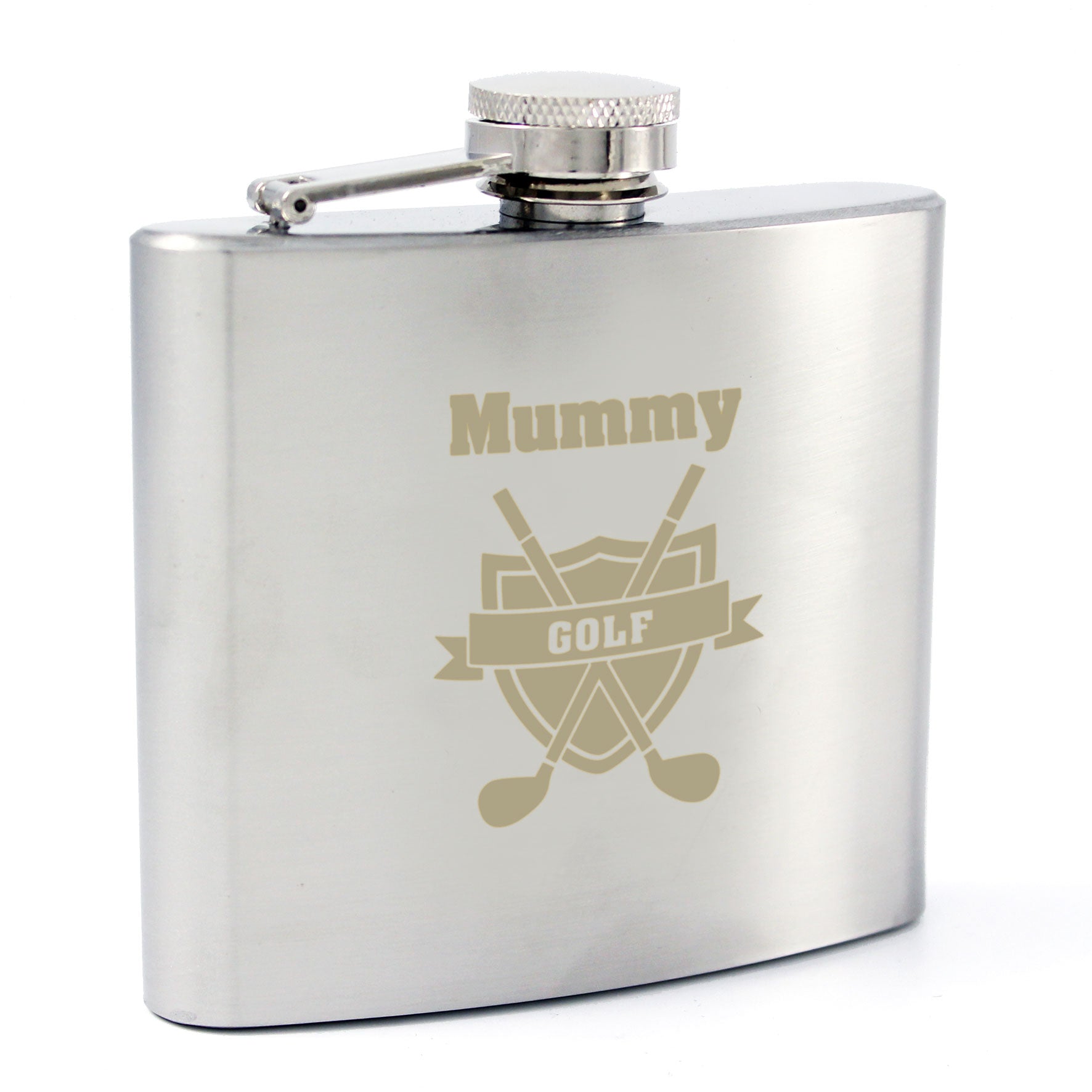Personalised Golf Crest Hip Flask | Inspired Creative Gifts | UK Supplier
