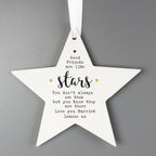 Personalised Good Friends Wooden Star Decoration | Inspired Creative Gifts | UK Supplier