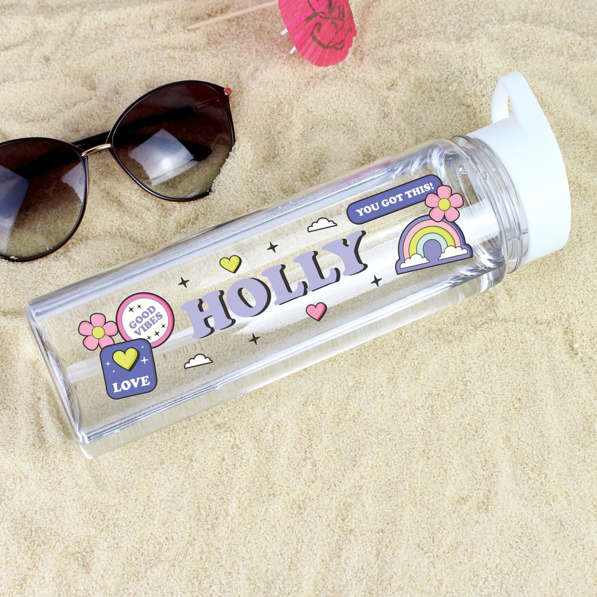 Personalised Good Vibes Water Bottle | Inspired Creative Gifts | UK Supplier