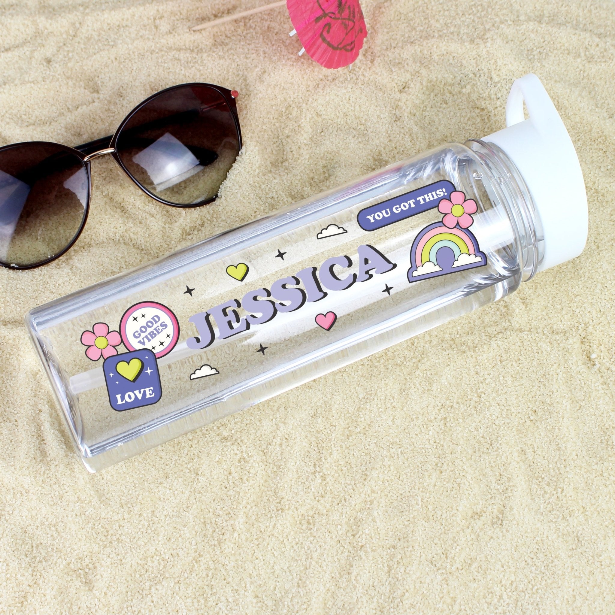 Personalised Good Vibes Water Bottle | Inspired Creative Gifts | UK Supplier