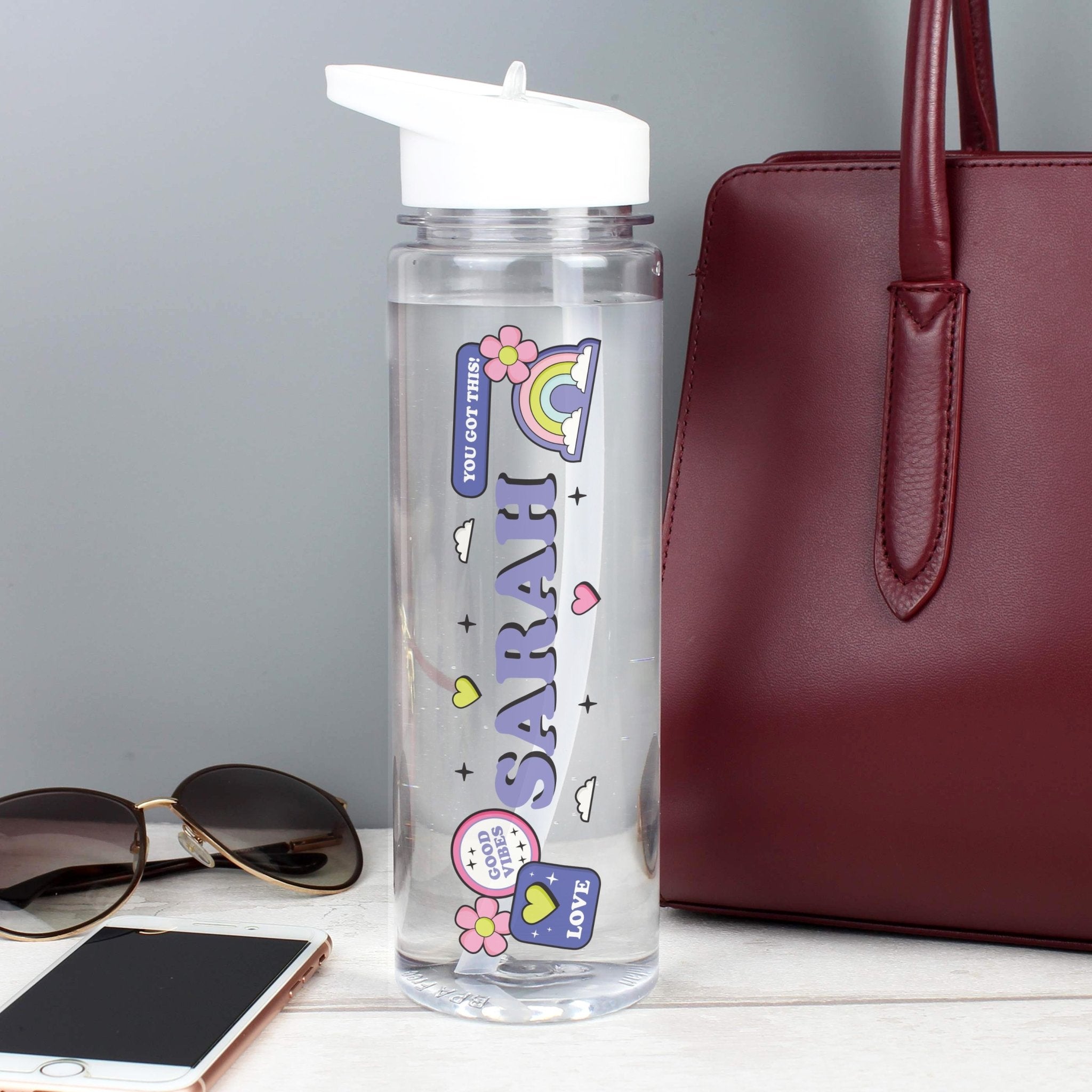 Personalised Good Vibes Water Bottle | Inspired Creative Gifts | UK Supplier