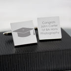 Personalised Graduation Square Cufflinks | Inspired Creative Gifts | UK Supplier