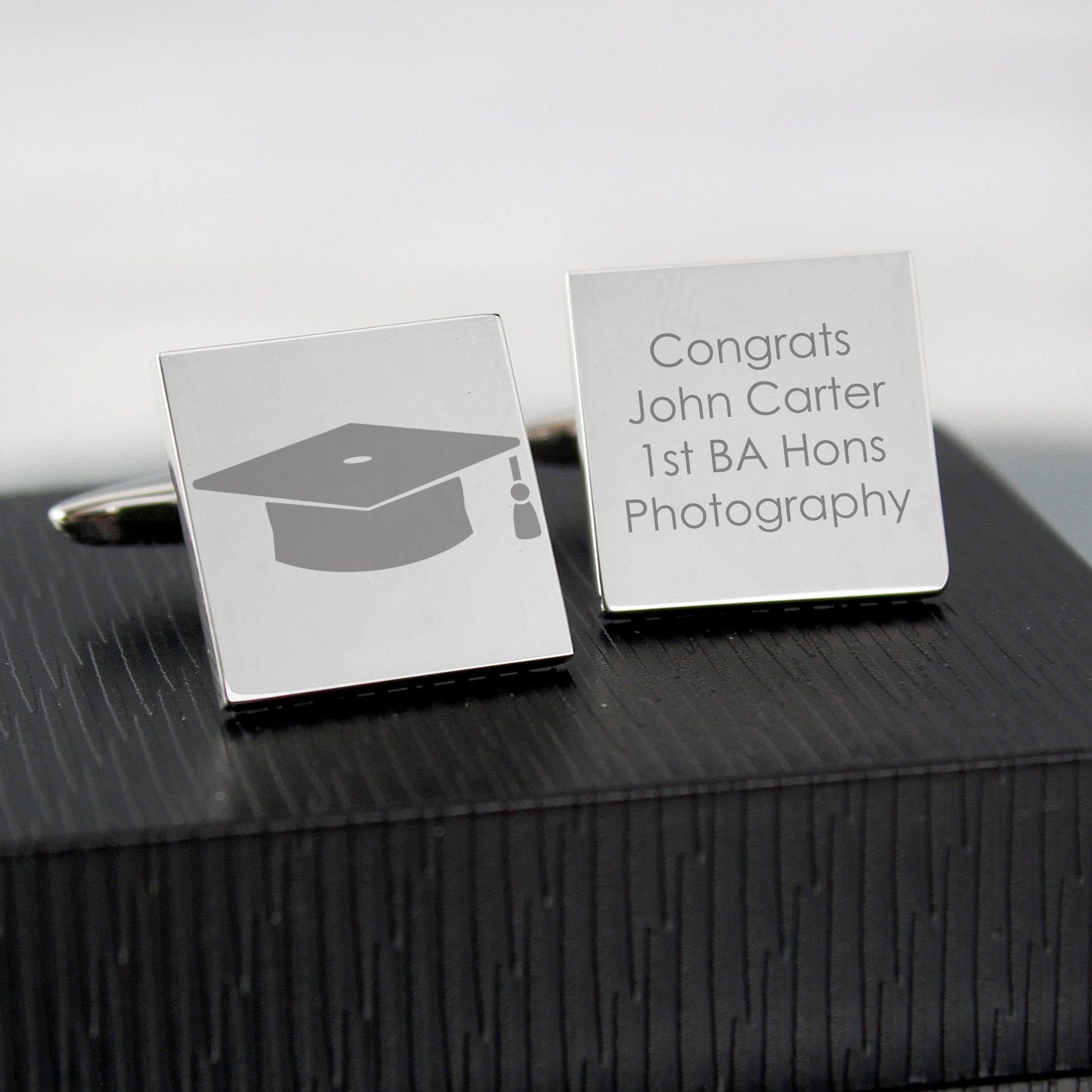 Personalised Graduation Square Cufflinks | Inspired Creative Gifts