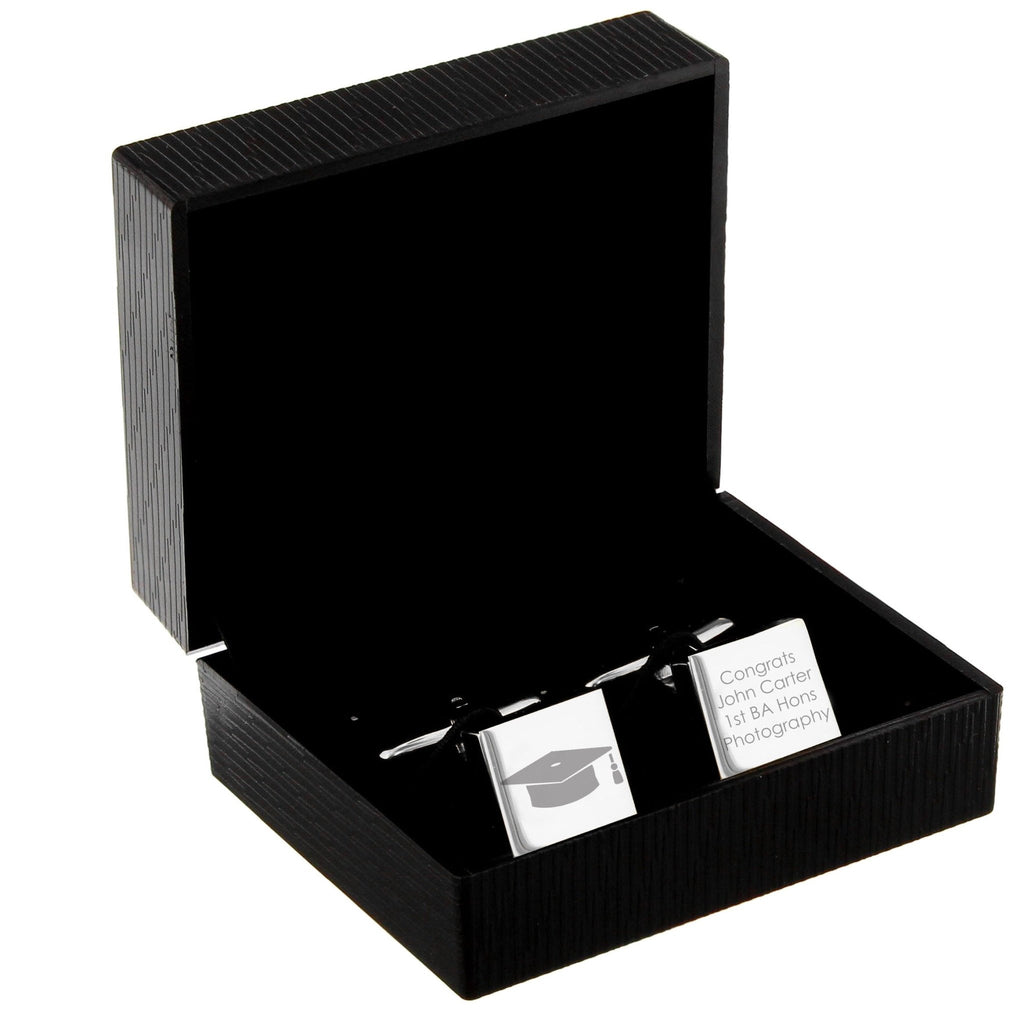 Personalised Graduation Square Cufflinks | Inspired Creative Gifts | UK Supplier