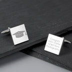 Personalised Graduation Square Cufflinks | Inspired Creative Gifts | UK Supplier