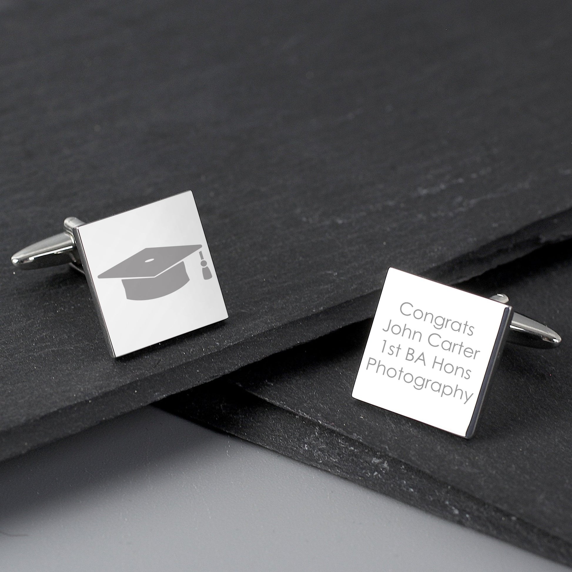 Personalised Graduation Square Cufflinks | Inspired Creative Gifts