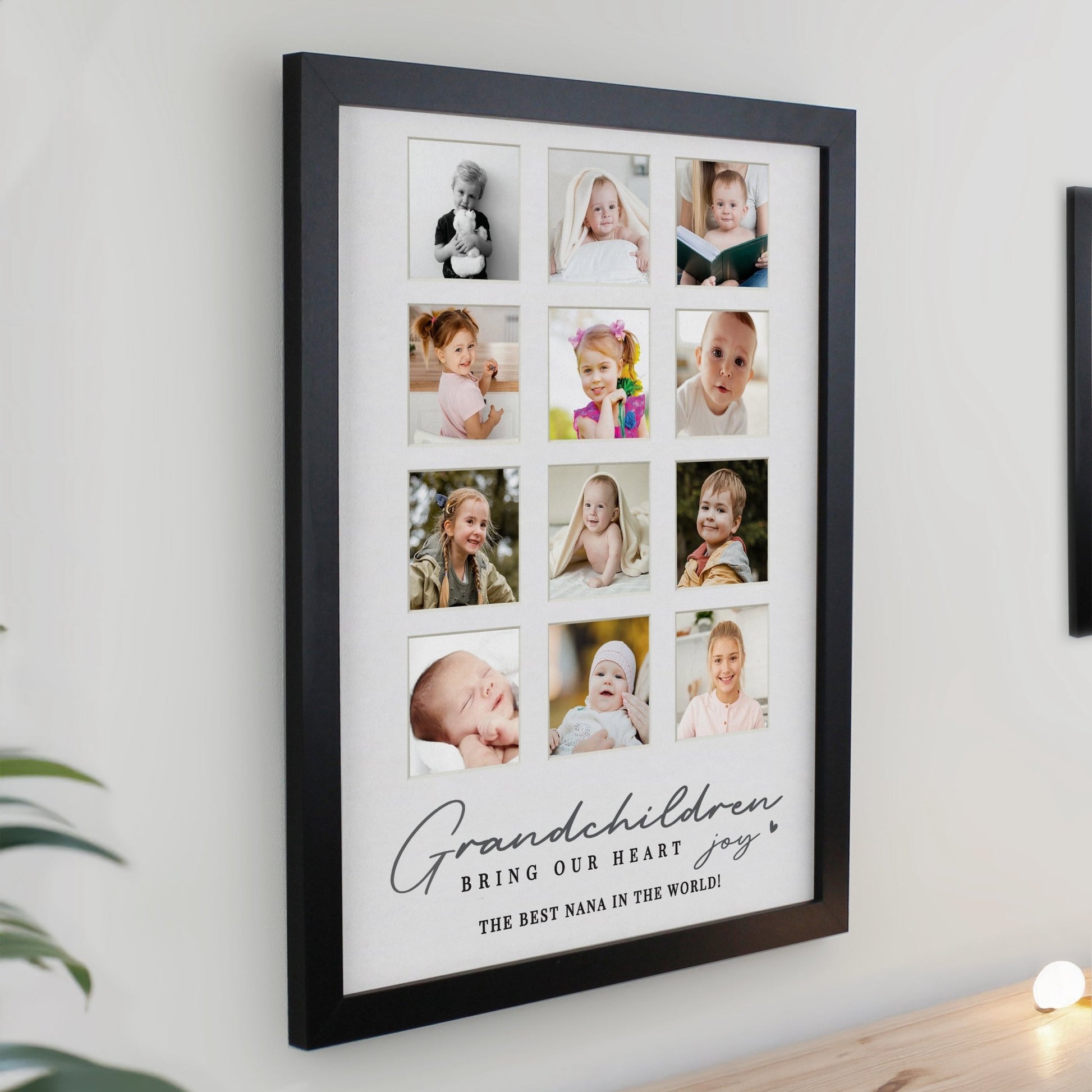 Personalised Grandchildren Black Multi Photo Frame | Inspired Creative Gifts | UK Supplier