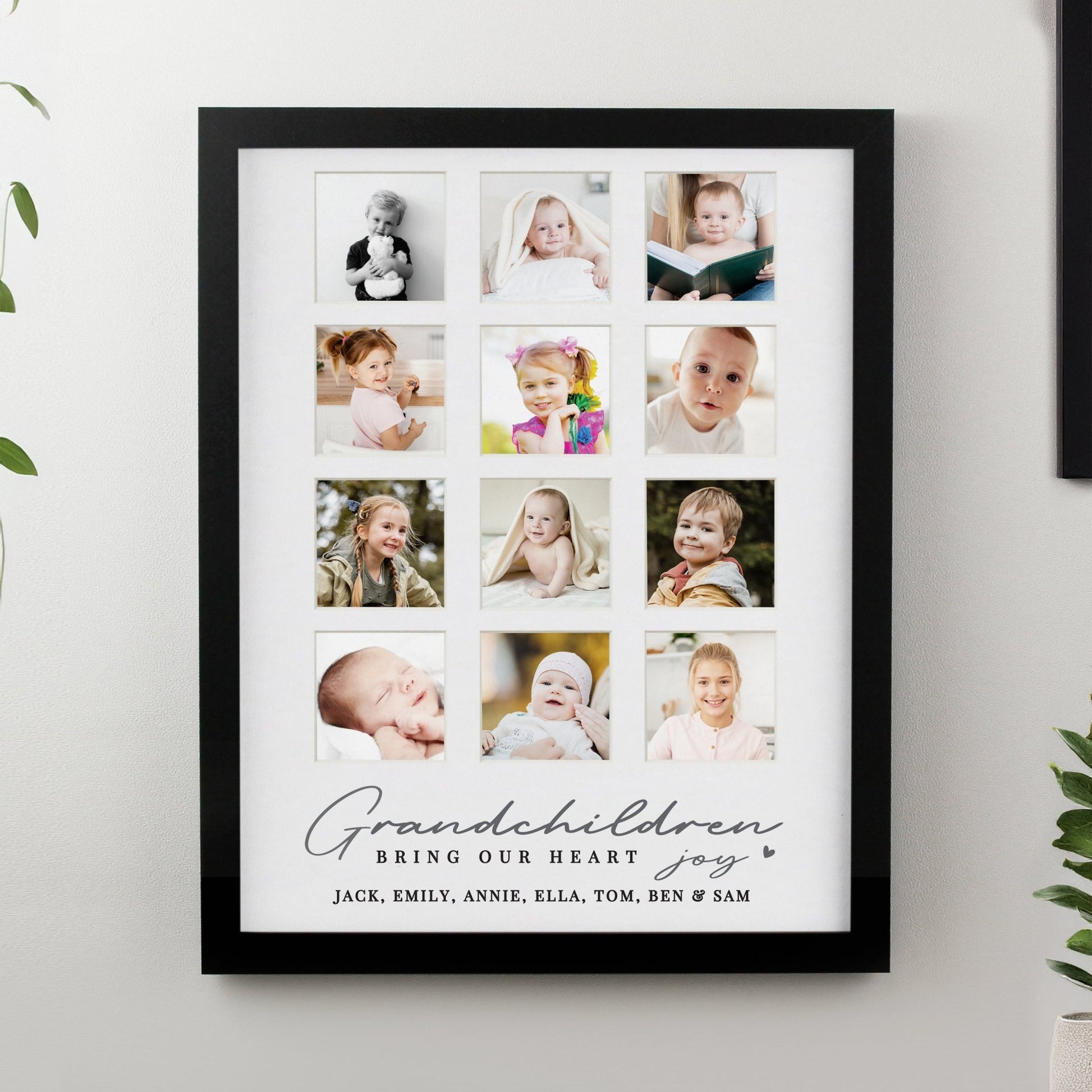 Personalised Grandchildren Black Multi Photo Frame | Inspired Creative Gifts | UK Supplier