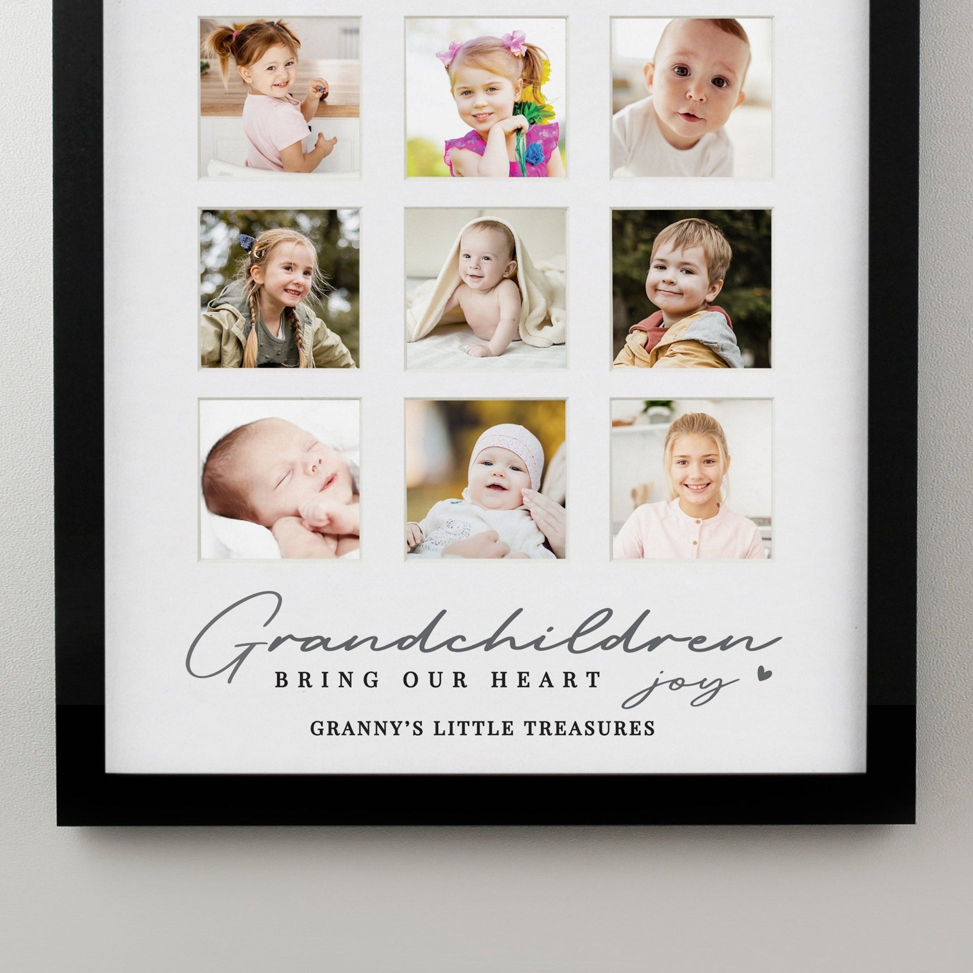 Personalised Grandchildren Black Multi Photo Frame | Inspired Creative Gifts | UK Supplier