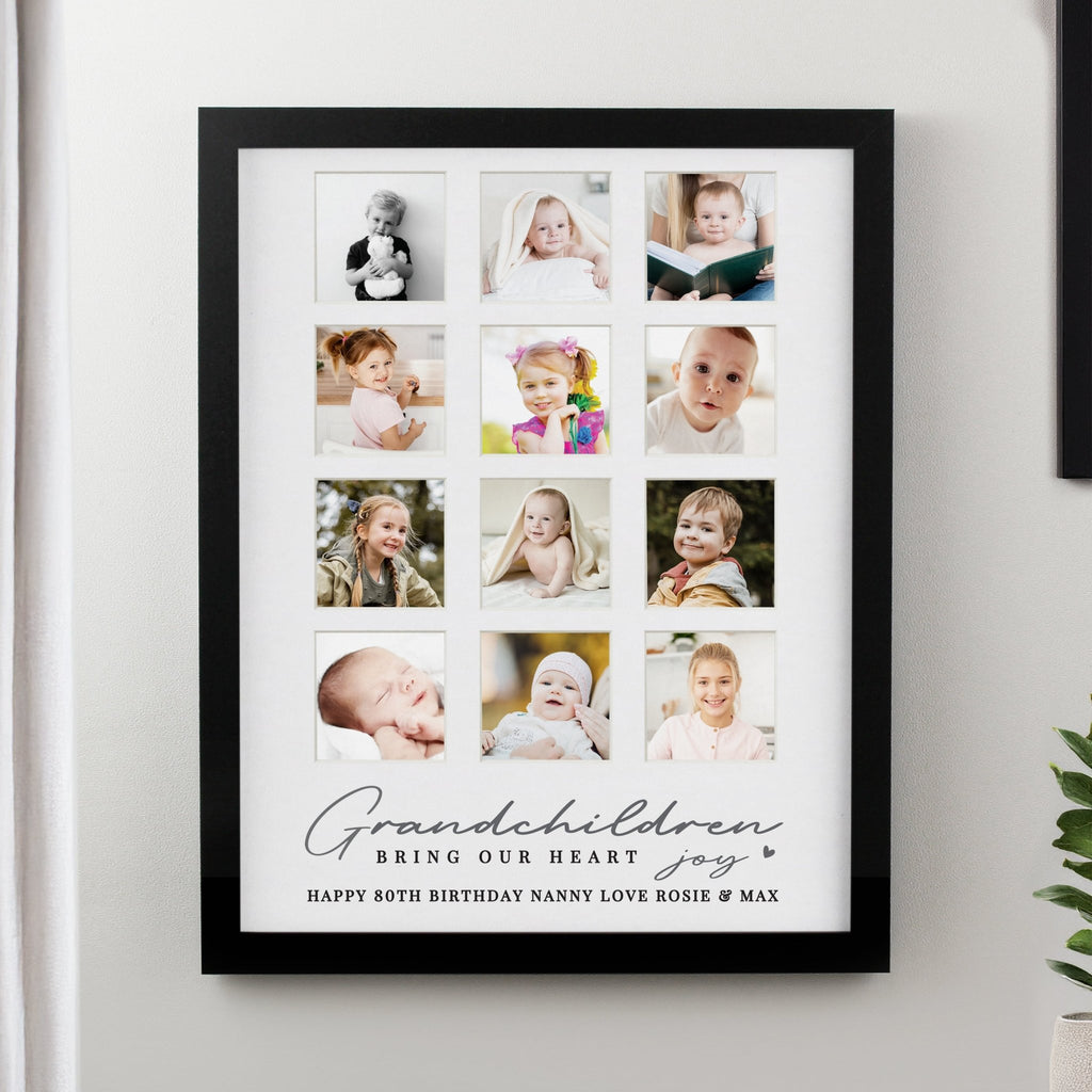 Personalised Grandchildren Black Multi Photo Frame | Inspired Creative Gifts | UK Supplier