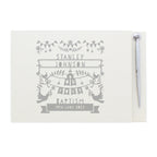 Personalised Grey Papercut Style Hardback Guest Book & Pen | Inspired Creative Gifts | UK Supplier