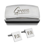 Personalised Groom Wedding Cufflinks and Box Set | Inspired Creative Gifts | UK Supplier