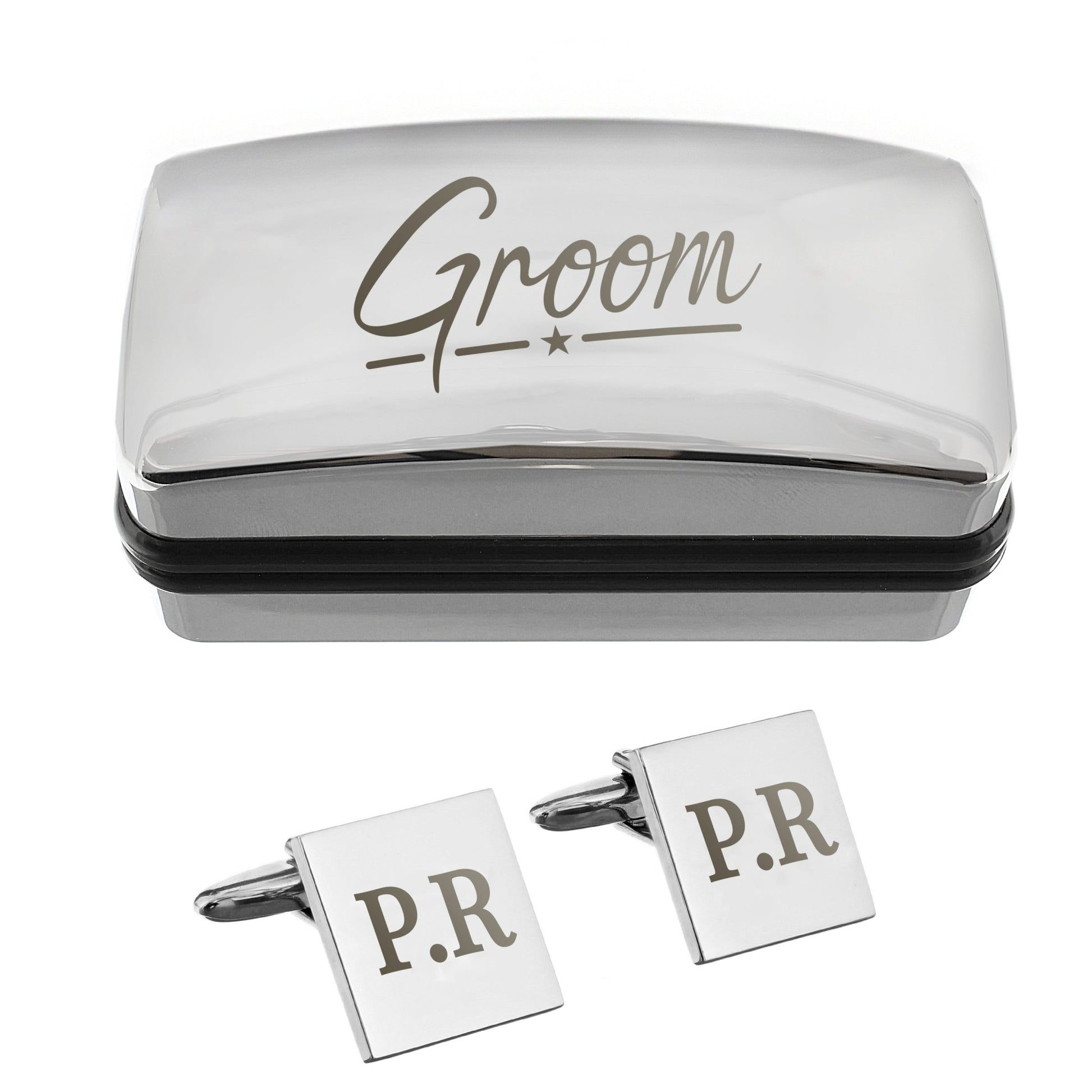 Personalised Groom Wedding Cufflinks and Box Set | Inspired Creative Gifts