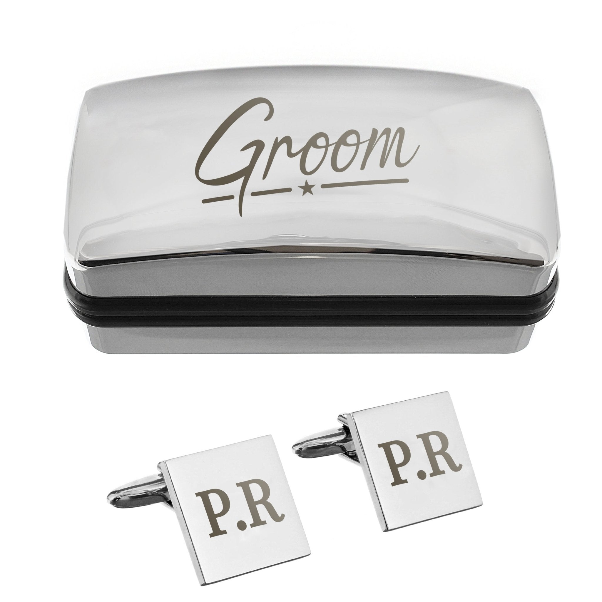 Personalised Groom Wedding Cufflinks and Box Set | Inspired Creative Gifts | UK Supplier