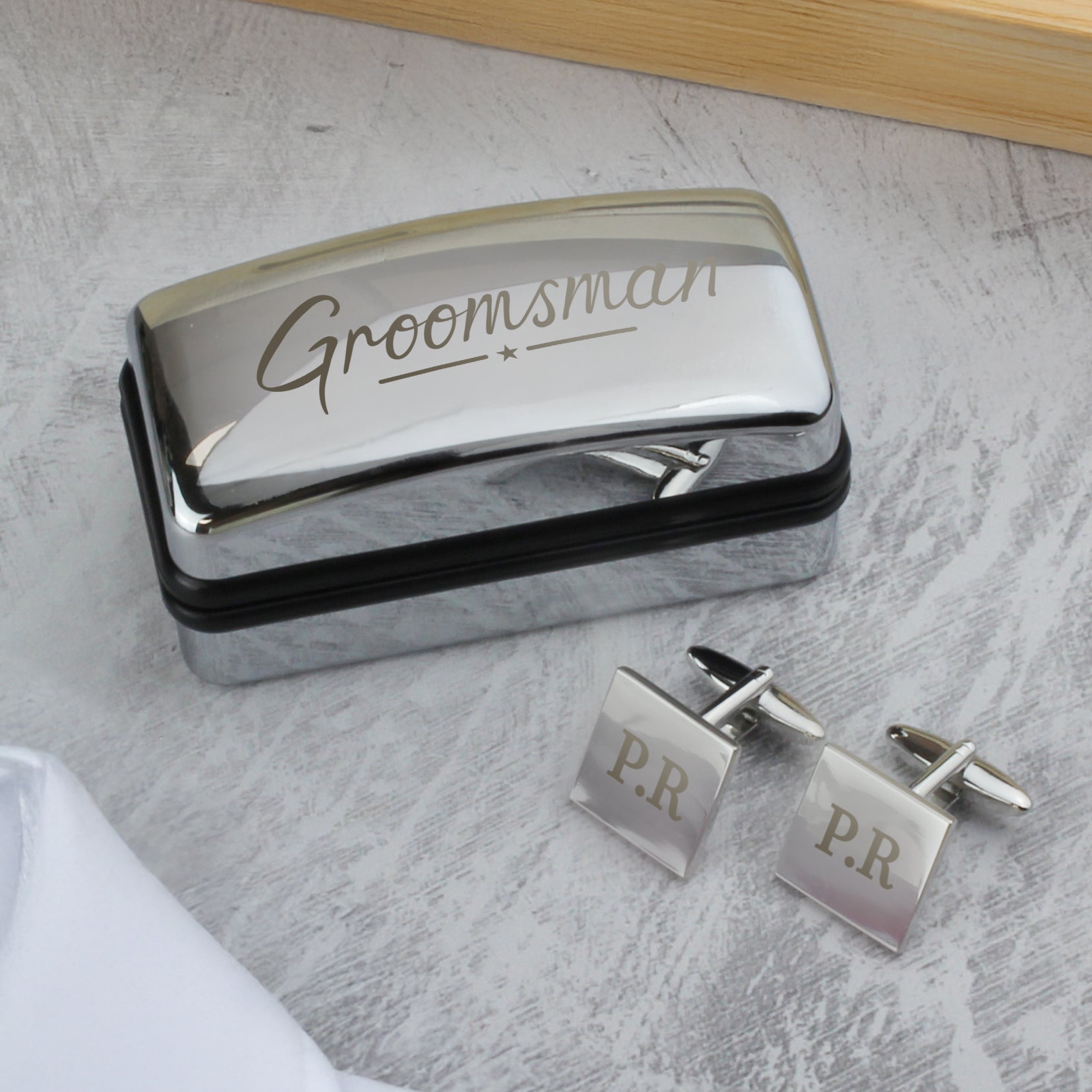 Personalised Groomsman Wedding Cufflinks and Box Set | Inspired Creative Gifts | UK Supplier