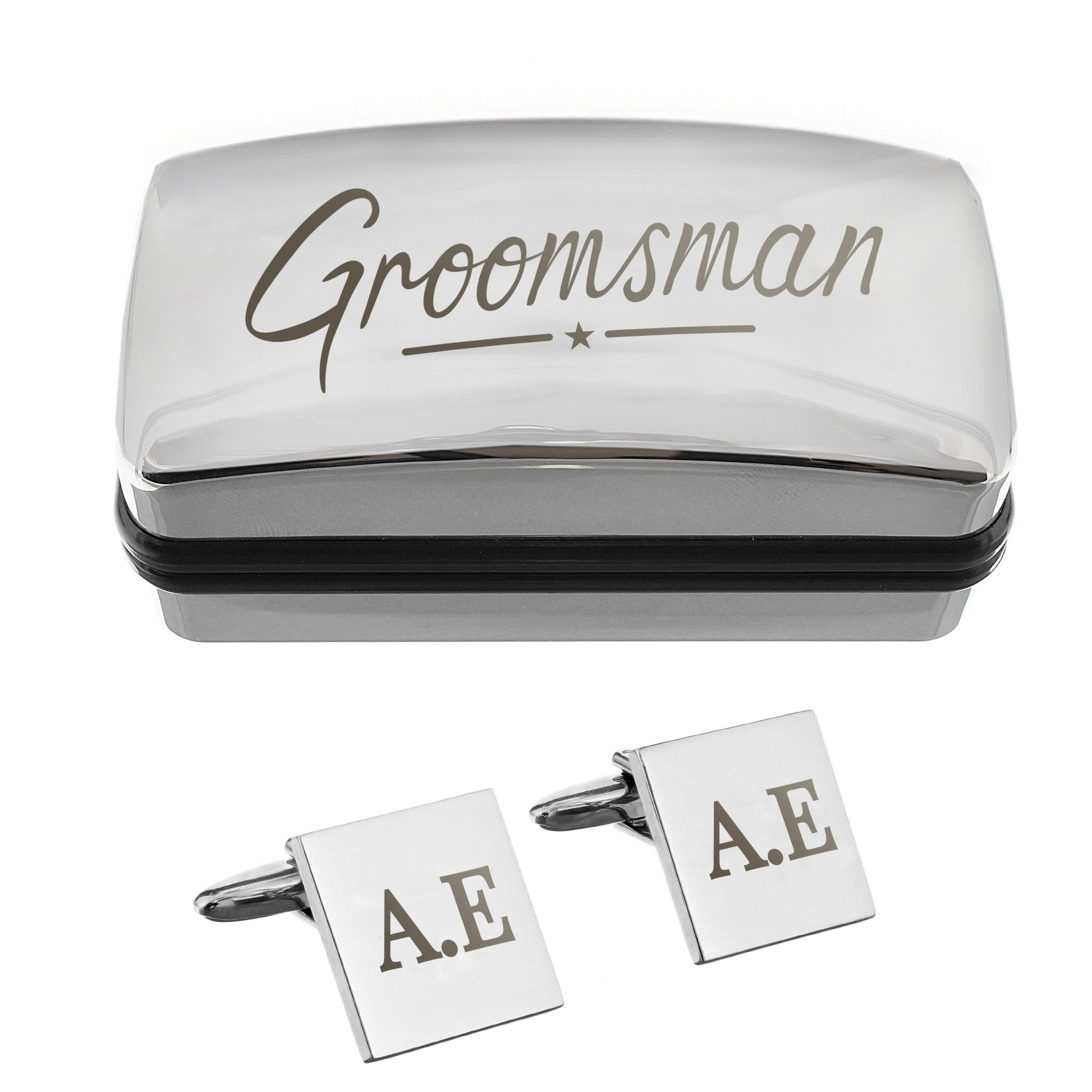 Personalised Groomsman Wedding Cufflinks and Box Set | Inspired Creative Gifts | UK Supplier