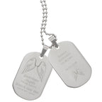 Personalised Guardian Angel Stainless Steel Double Dog Tag Necklace | Inspired Creative Gifts | UK Supplier