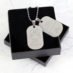 Personalised Guardian Angel Stainless Steel Double Dog Tag Necklace | Inspired Creative Gifts | UK Supplier