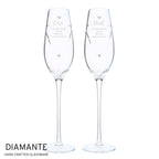 Personalised Hand Cut Heart Celebration Pair of Flutes with Gift Box | Inspired Creative Gifts | UK Supplier