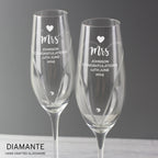 Personalised Hand Cut Heart Celebration Pair of Flutes with Gift Box | Inspired Creative Gifts | UK Supplier