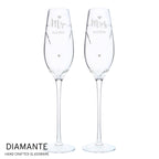 Personalised Hand Cut Mr & Mrs Pair of Flutes in Gift Box | Inspired Creative Gifts | UK Supplier